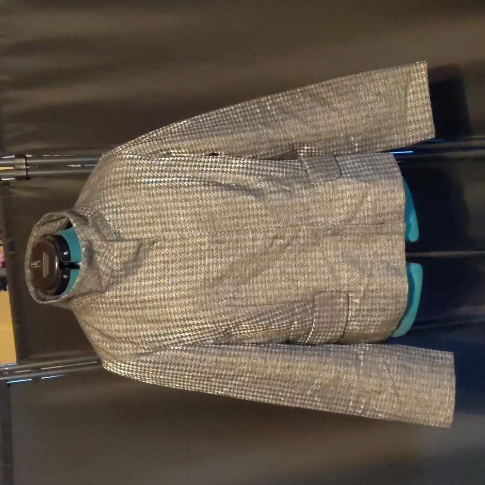Coldwater Creek gray and silver high collar jacket sz 16
